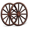 OYEFLY 2 Pcs Vintage Rustic Wagon Wheel Decor - Brown, 18 Inch