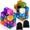 Sumind 40 Pcs Fudge Dice with 2 Black Velvet Bags Plus Minus Dice Multicolored Acrylic Dice Toys with Plus, Minus, and Blank Sid