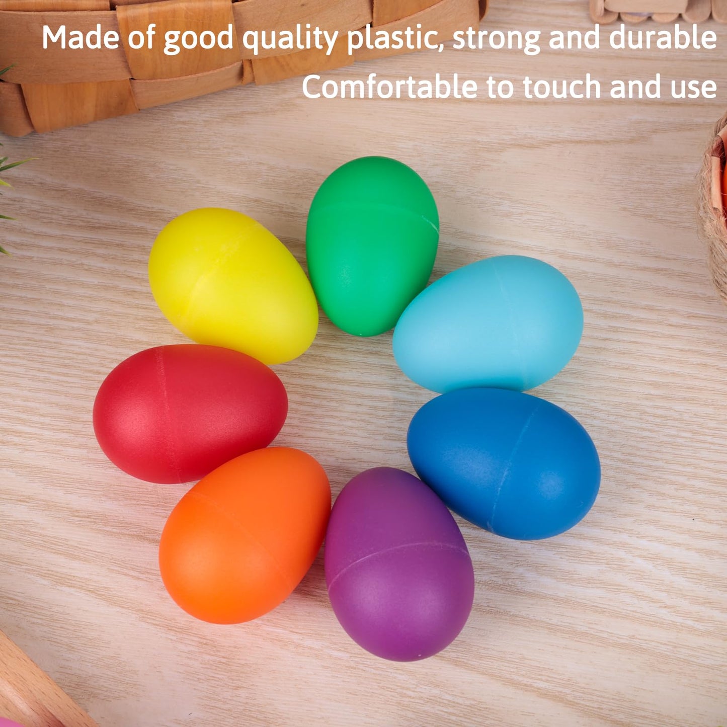 Sallyfashion 14Pcs Plastic Egg Shakers Set, Percussion Instruments Musical Egg Maracas For Kids Music Learning Diy Painting