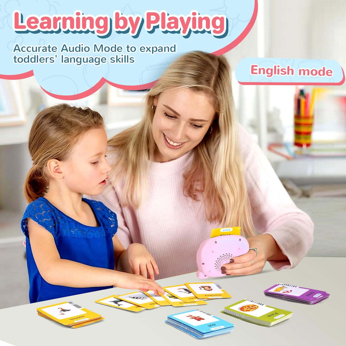AHJ Talking Flash Cards for Toddlers 1-6, Montessori Learning Toys with 510 Sight Words, Educational Therapy Gifts for Preschool Kids