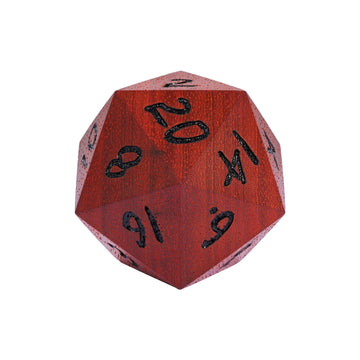 Hddais 50Mm Wood D20 Dnd Dice Red Pear Wood Dice 20 Sided Dice With Gift Case For D&D Dungeons And Dragons Role Playing Games
