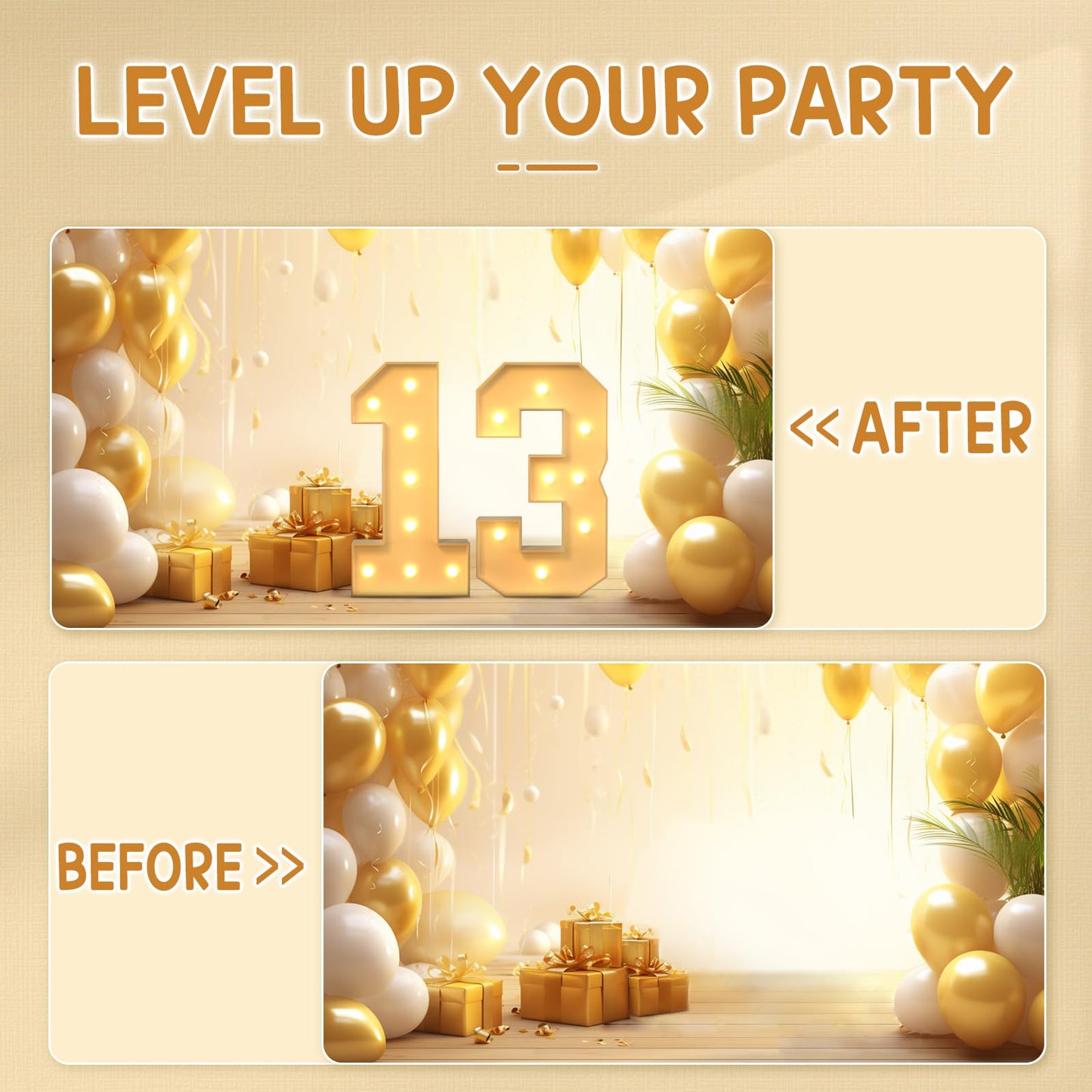 Imprsv 3Ft 13Th Birthday Decorations Numbers: 13Th Birthday Party Anniversary Decorations Large Light Up Numbers 13 For Girls Bo