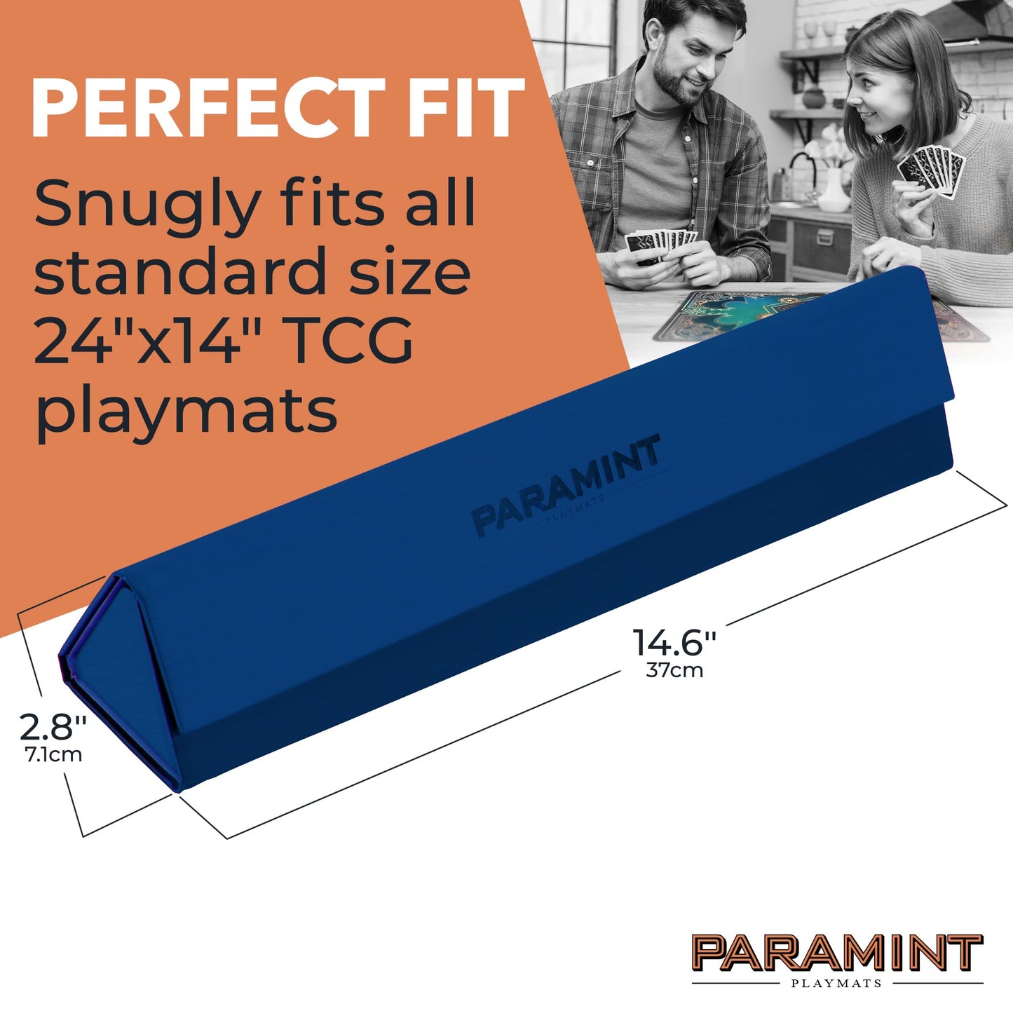 Paramint MatShield Dark Blue, Durable Playmat Case - Compatible with Magic The Gathering, MTG Play Mat Tube - MTG Accessories -