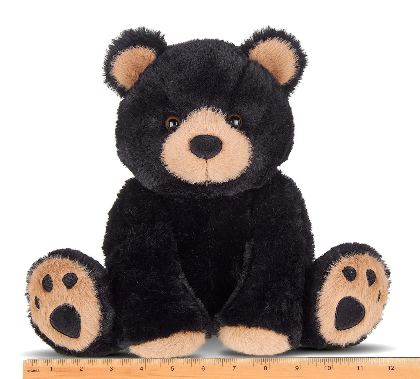Bearington Collection Bear Stuffed Animal, 10.5" Plush Black Bear, Woody Variant