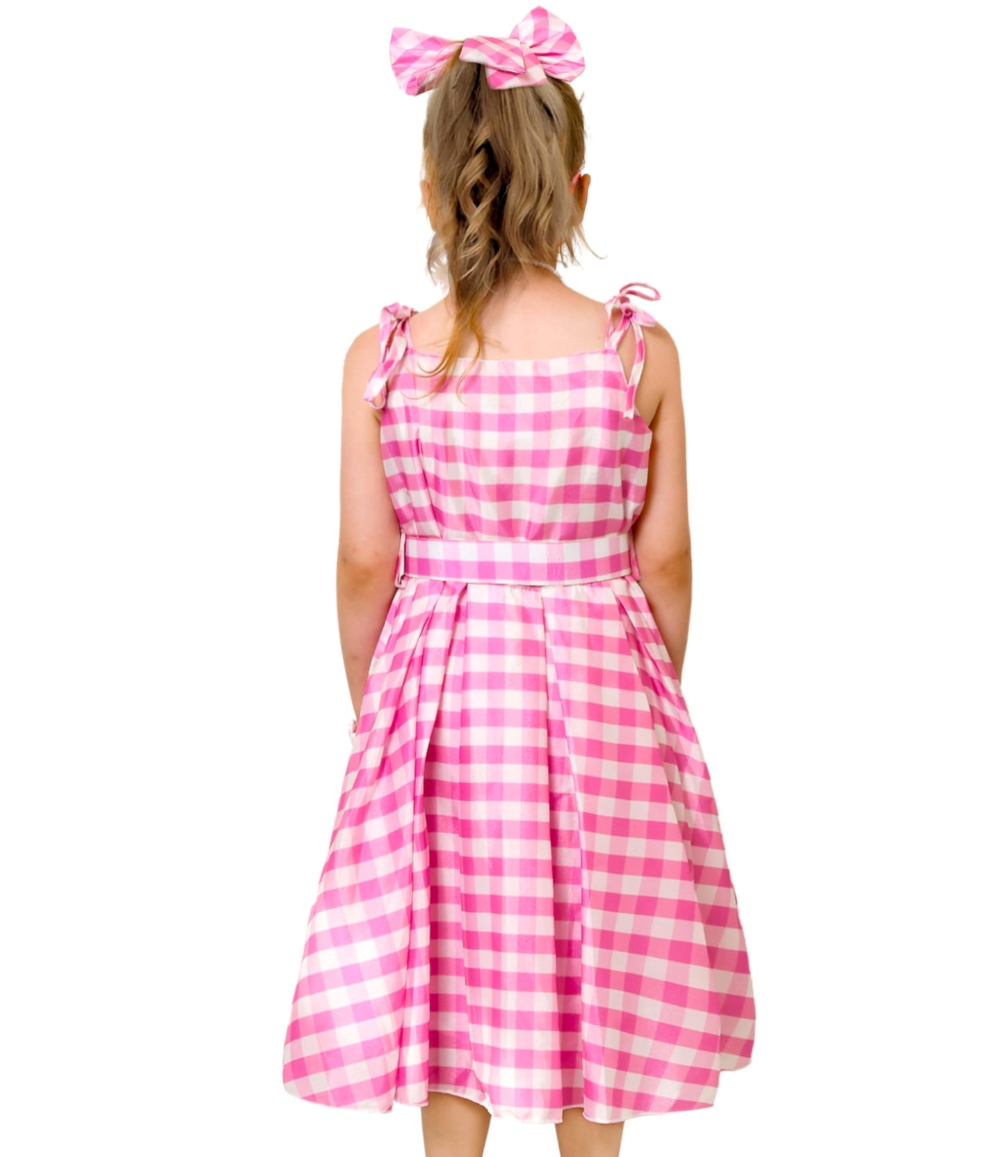 Golray 7Pcs Girls Plaid Costume Dress Sweet Slip Dress With Accessories Movie Outfit Birthday Halloween Costume Girl Dress Up Cl