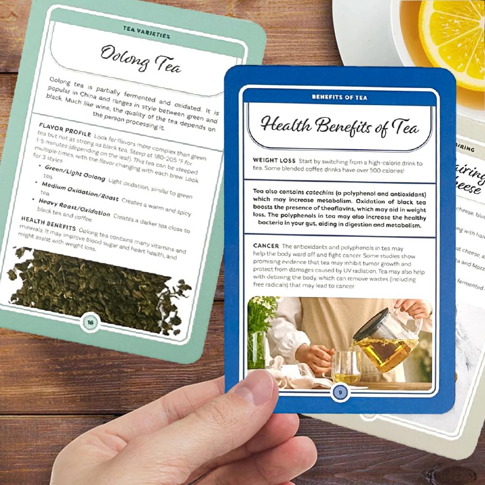 Smartea Cards, Complete Beginners Guide To Tea, Flashcards To Learn About Tea History, Tea Variety, Benefits, Pairing, Tea Party
