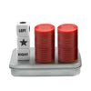 Beaboy Left Right Center Dice Game Set With 3 Dices + 40 Red Chips (Red)