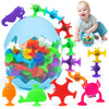 Suction Kids Bath Toys, 45Pcs Animal Suckers For 3 Years Old Toddlers, Window Shower Bathtub Tools With Dinosaur Eggshell Storag