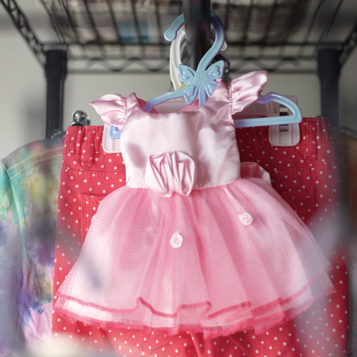Dress Along Dolly Purple Full-Outfit Hanger 24Pk For American 18' Doll Clothes- Hold Your Tops & Bottoms Together Including Dresses, Pants, Shirts, Skirts, & Accessories- Perfect Girl Gift Set