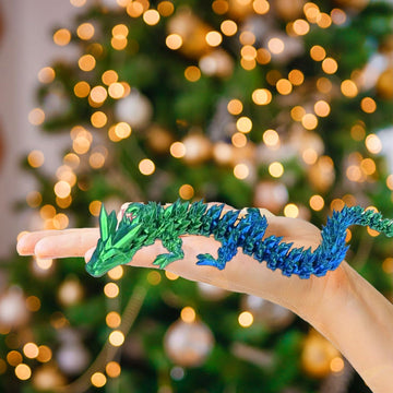 3D Printed Dragon Egg With Dragon Inside, Easter Eggs Articulated Mystery Crystal Dragon, Adults Fidget Toys Fo For Autism/Adhd, Easter Basket Stuffers Desk Toys For Home Office Decor(Laser Green)