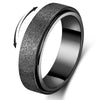 Anxiety Ring For Women Fidget Spinner Ring Fidget Toys Adults Titanium Stainless Steel Thumb Ring 6Mm Wide Black Size 6