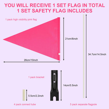 Nother 6Ft Bike Safety Flag With Pole Reflective Bike Trailer Safety Flag With Bicycle Mounting Bracket Height Visibility Bicycl