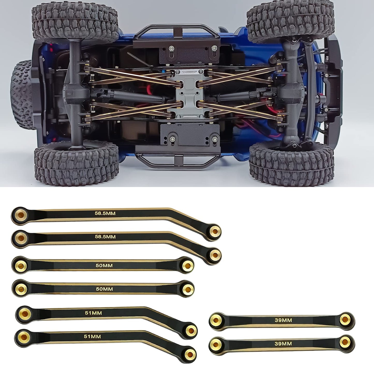 Rclions Higher Extra Clearance Rc Links Linkage Set For 1/24Th Axial Scx24 Bronco C10 Jlu Crc Rc Crawler Car Upgrades Parts (Bla