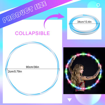 8 Pack 36 Inch Led Hoop Light Up Hoop For Kids Adults Children, Festival Accessories Led Glowing Lights Fitness Exercise Hoop Ch