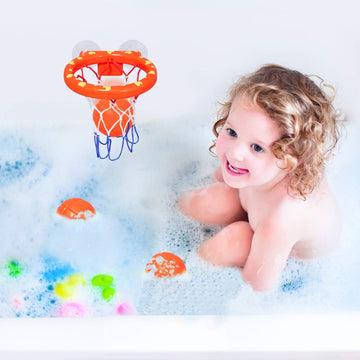 Zoordo Bath Toys Bathtub Basketball Hoop Balls Set For Toddlers Kids With Strong Suction Cup Easy To Install,Fun Games Gifts In