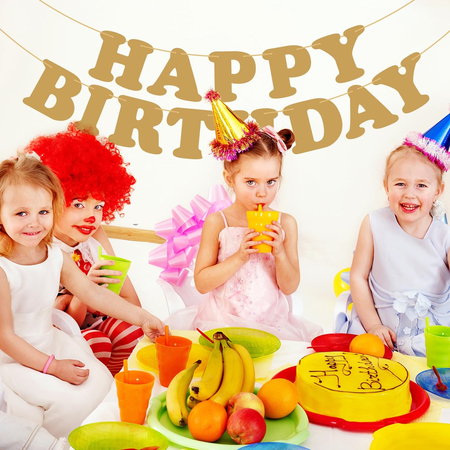 Gold Happy Birthday Banner Sign Happy Birthday Bunting Banner Flag Garland For Kids Boys Baby Birthday Party Decorations Supplies