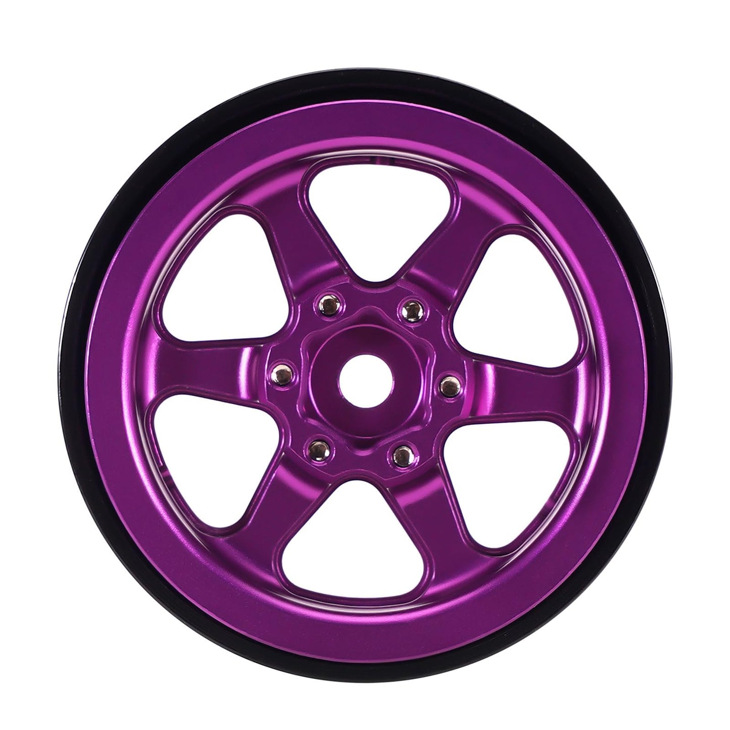 INJORA 1.3 Aluminium Beadlock Wheel Rims - Negative Offset -4.05mm for TRX4M SCX24 Upgrade 1/24 1/18 RC Crawler Car(Purple)