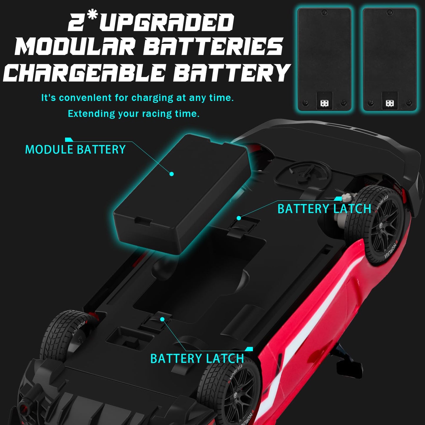 RC Drift Car 1:16 Scale Remote Control Car 4WD RC Car with LED Lights RTR 2.4GHz 30km/h High Speed Racing Drifting Toy Car for A