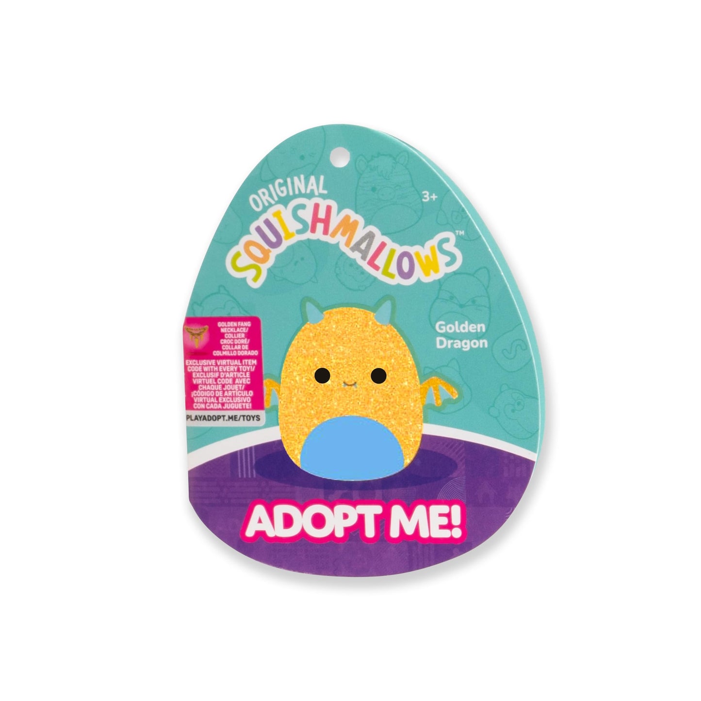 Squishmallows Original Adopt Me! 8-Inch Golden Dragon Plush - Little Ultrasoft Official Jazwares Plush