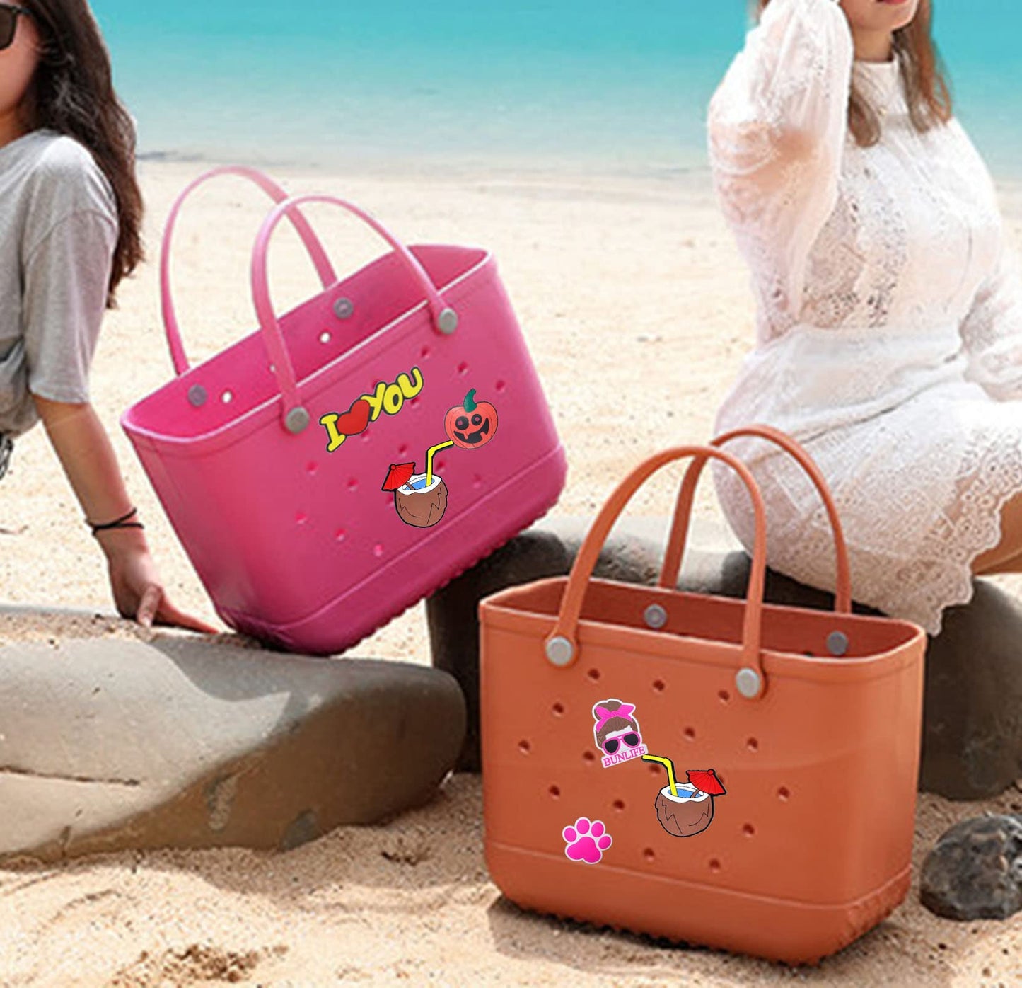 Lckaey Rubber Beach Bag Accessories-PVC Rubber decoration-for EVA Purse Bogg Inserts Y064Figure 31