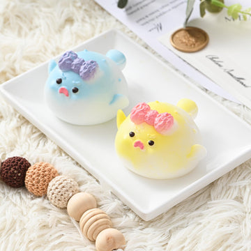 2Pcs Taba Fidget Squishy Toys Ultra-Soft Squeeze Toys Kwaii Cute Animals Stress Relife Fidget Sensory Squeeze Party Favors Gifts for Children Teens and mature-themeds
