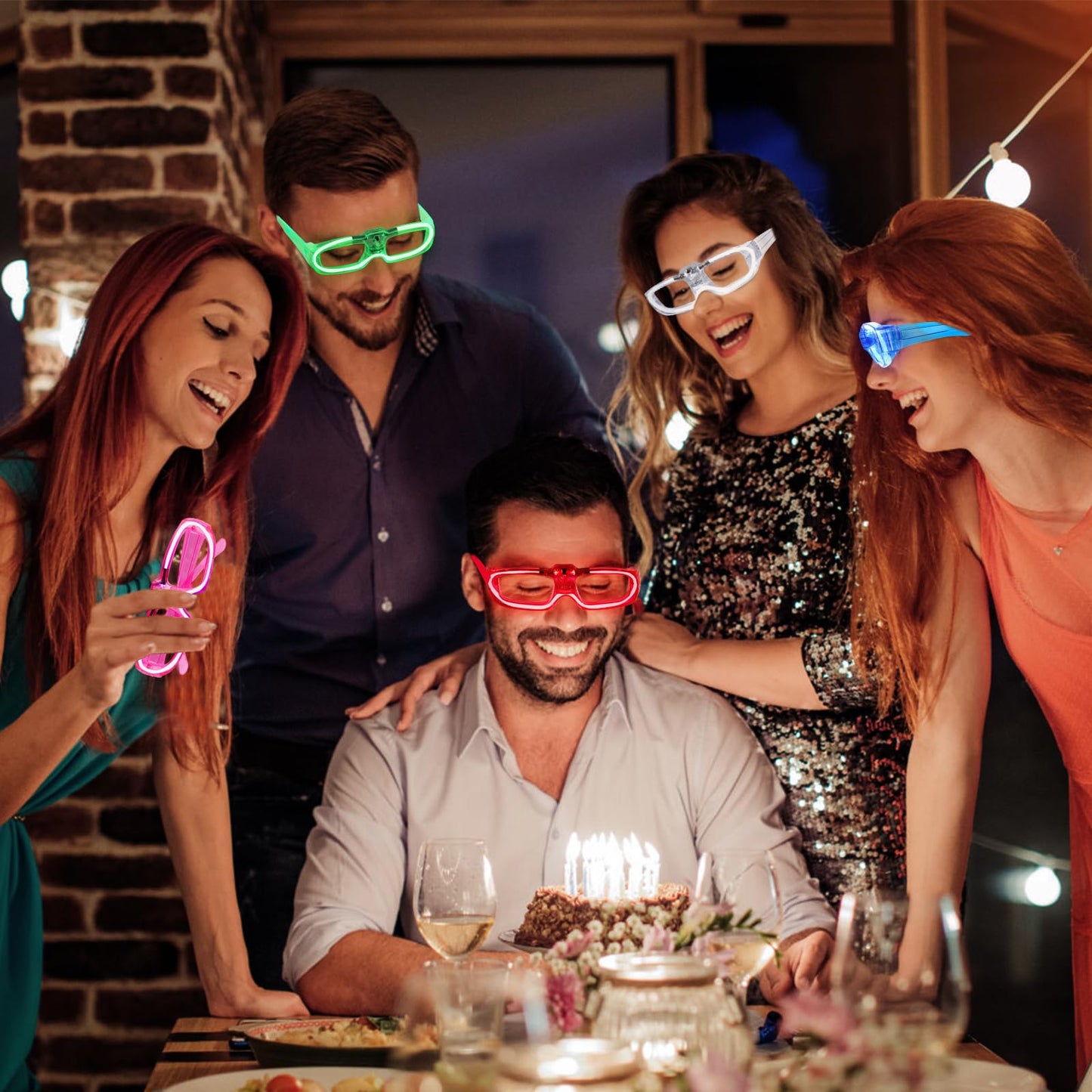 15 Pack Light Up Glasses 5 Colors Led Glasses Glow In The Dark Neon Party Supplies For Kids Adults 80S Shutter Shades Birthday Party Favors Flashing Party Glasses
