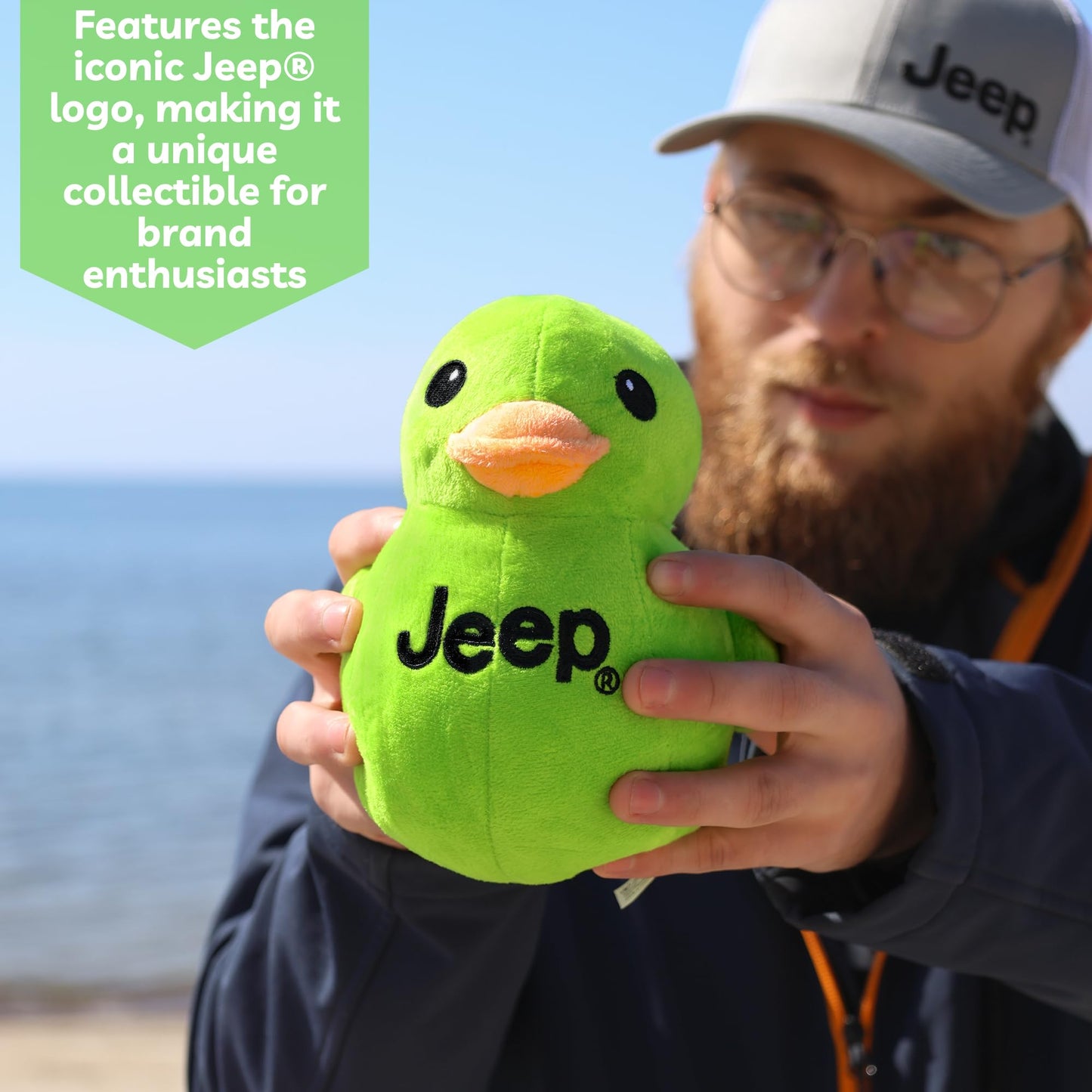 Jeep Text Logo Stuffed Animal Plush Duck Green -Perfect Enthusiasts You'Ve Been Ducked (Green)