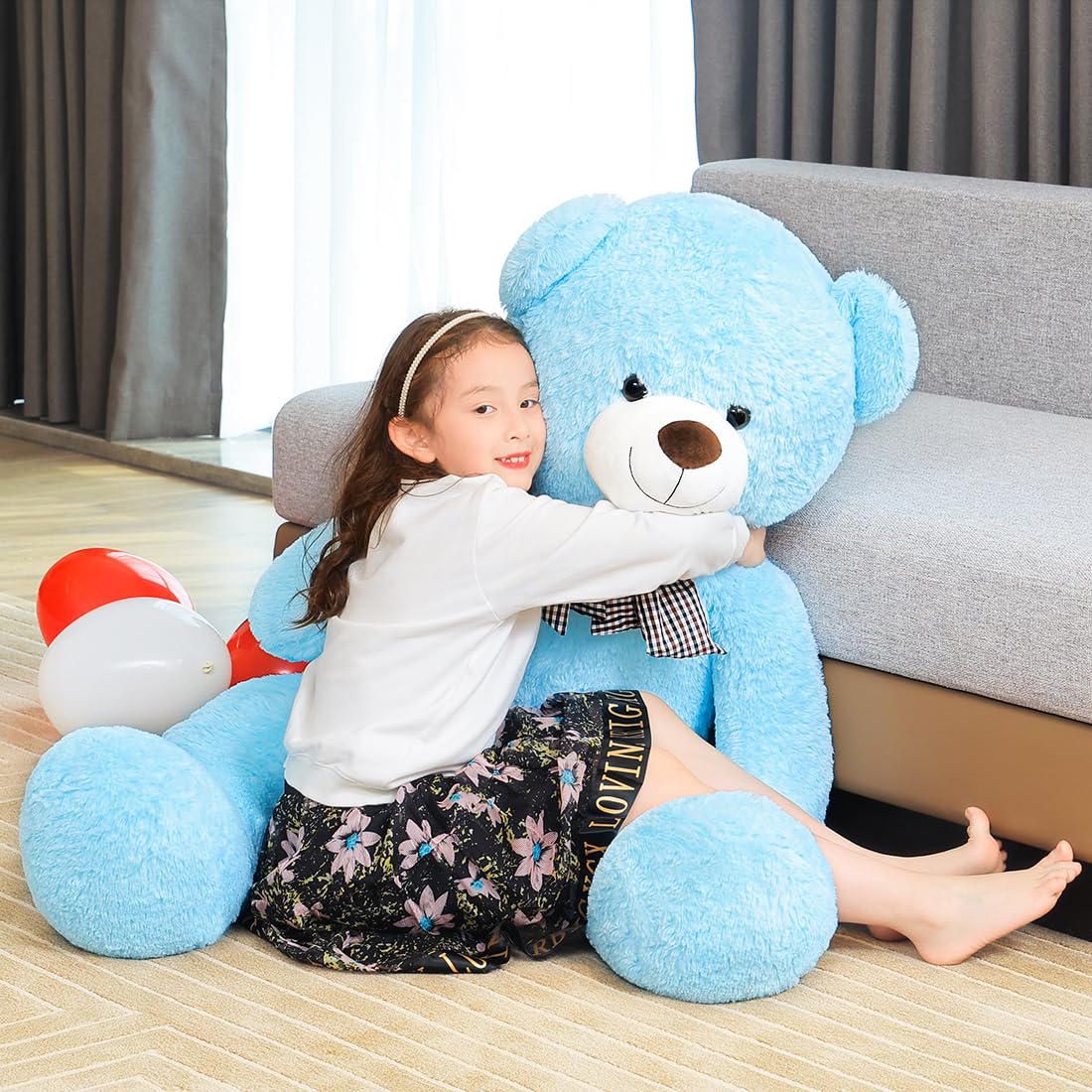 Sausudols Giant Teddy Bear 55 Inches Stuffed Animal Plush Bear For Girls Boys Cuddly Teddy Bear Gift For Valentine'S Day Christm