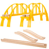 ORBRIUM Super Long Double Span Arch Bridge Almost 5 Ft Long for Wooden Railway Wood Train Tracks Compatible with Thomas, Brio, C