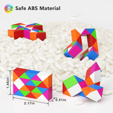 Vdealen 24 Pack Mini Fidget Snake Cube Twist Puzzle Party Favors For Kids, School Rewards&Classroom Prize For Students, Goodie B