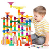 Marble Run, 166Pcs Marble Maze Building Block Toys For Kids, Stem Learning Toys Marble Track Race Set With 30 Glow In The Dark Glass Marbles Birthday Gift Toys For Boys & Girls Aged 3-12