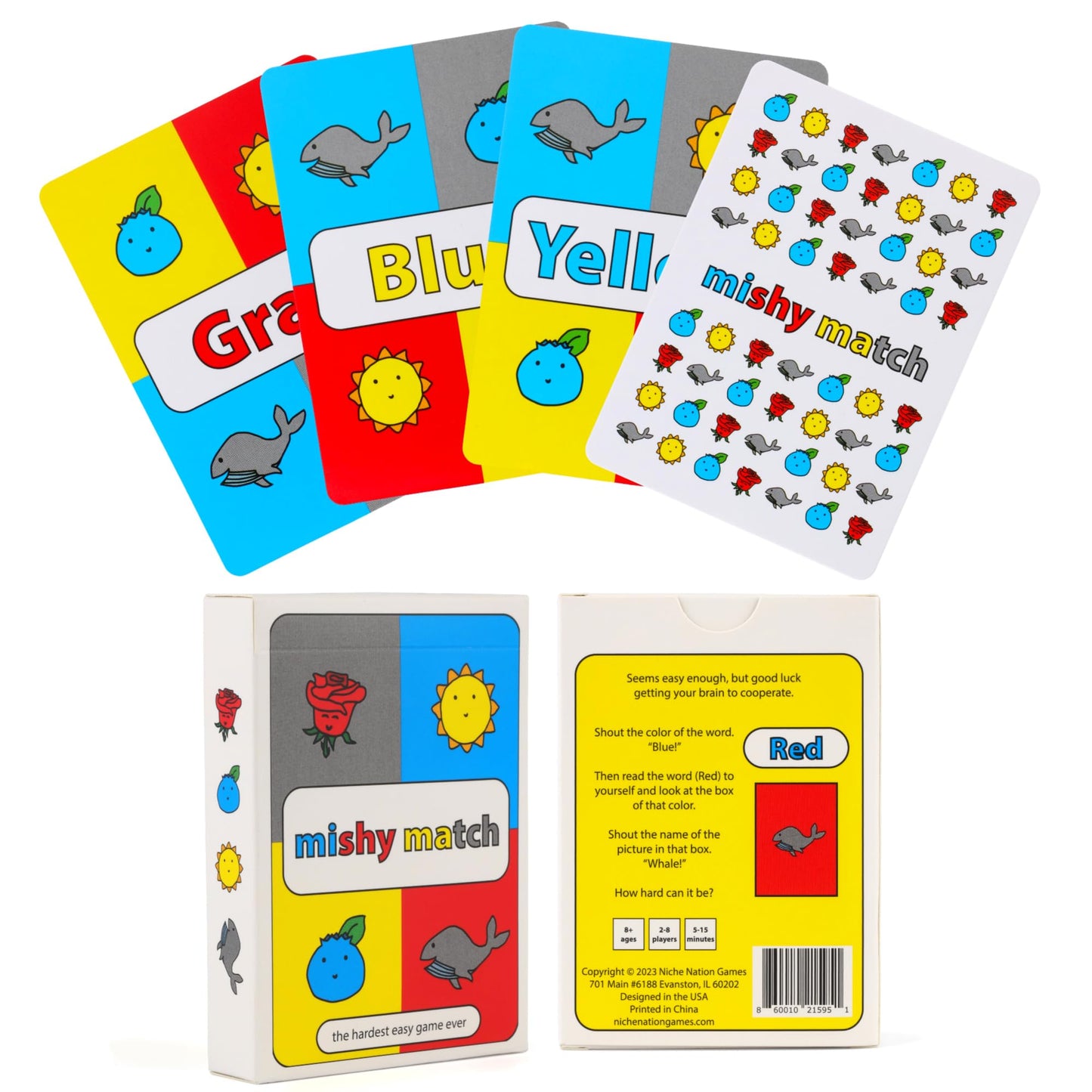 Niche Nation Games Mishy Match The Hardest Easy Game Ever - Mensa Award Winning Hilarious Party Game - Card Games For Adults And