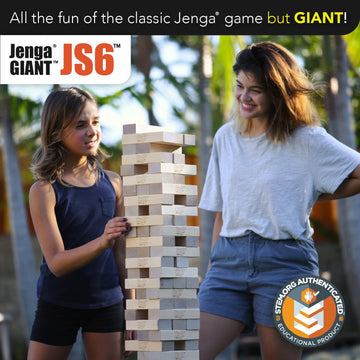 Jenga Giant Stacking Game - Officially Licensed - Natural Wood - 4 Feet Tall - Model JS6