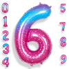 Rainbowq 6 Balloon Number 40 Inch For Boy Or Girl Big Starry 0-9 Foil Mylar Large 6 Number Balloon Happy 6Th Birthday Party Anni