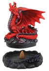 Ebros Gift Stryker The Mythical Smoke Fire Breathing Red Dragon Backflow Incense Cone Burner Figurine 6.25' Tall Dungeons And Dragons Medieval Renaissance Decor Statue Smaug Drake Puffing Smog