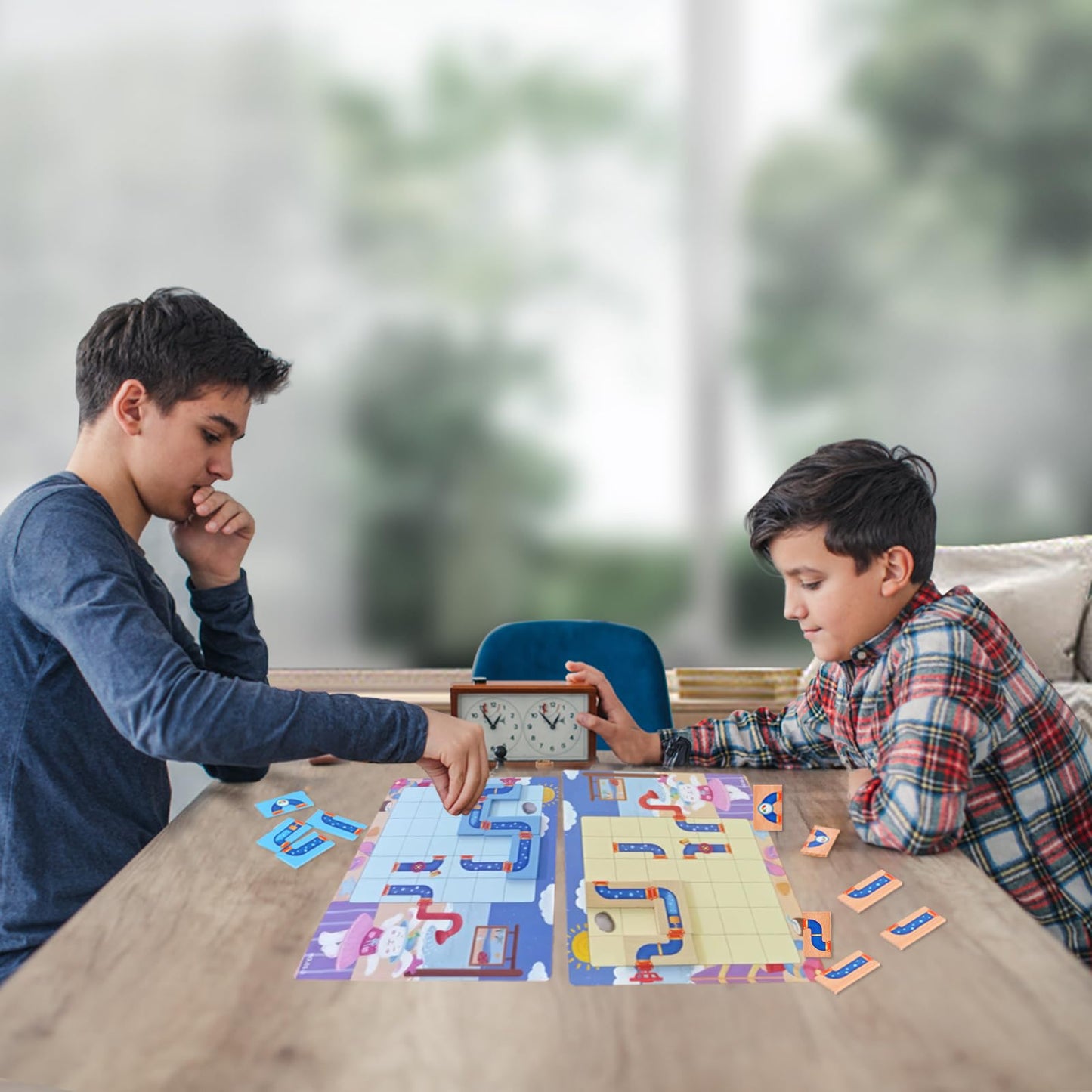 Lewabov Match Pipe Puzzle Board Game,With Game Cards(30Pcs),New Sequence Board Game,Mind Game,Strategy Board Games,Nnovative Woo