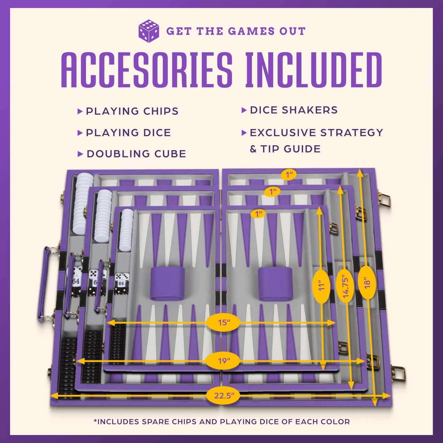 Get The Games Out Top Backgn Set - Classic Board Game Case - Best Strategy & Tip Guide - Available in Small Medium and Large Sizes (Purple Medium)
