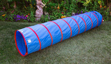 Pacific Play Tents 20513 Kids 9-Foot Institutional Crawl Play Tunnel, 9' X 22'' Diameter, Blue/Red