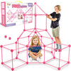 Springflower Fort Building Kit For Kids,Stem Construction Toys, Educational Gift For 4 5 6 7 8 9 10 11 12 Years Old Boys And Girls,Ultimate Creative Set For Indoor & Outdoors Activity,200 Pcs,Pink