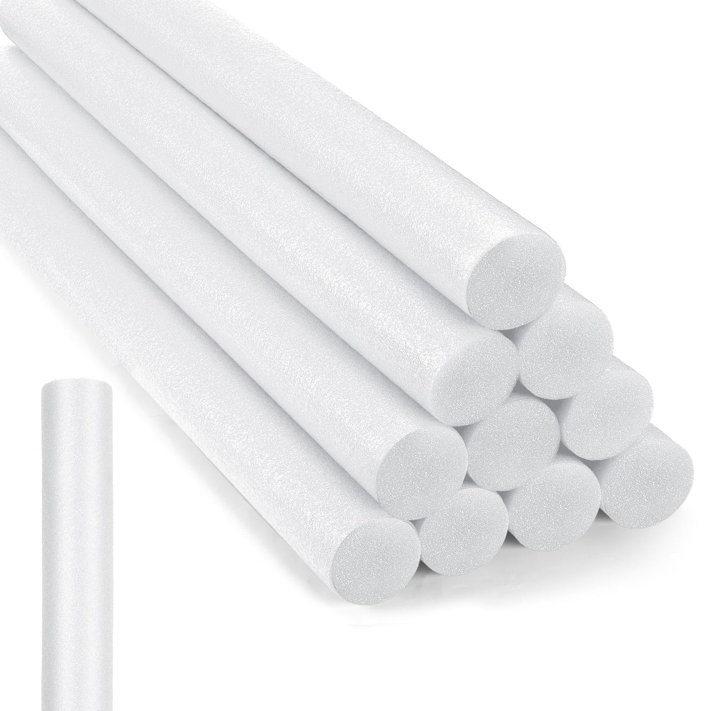 Kathfly 12 Pcs Floating Pool Noodles Foam Tube 1.5 X 35 Inches Floating Foam Tube Round Solid Foam Noodle For Adults Floating Sw