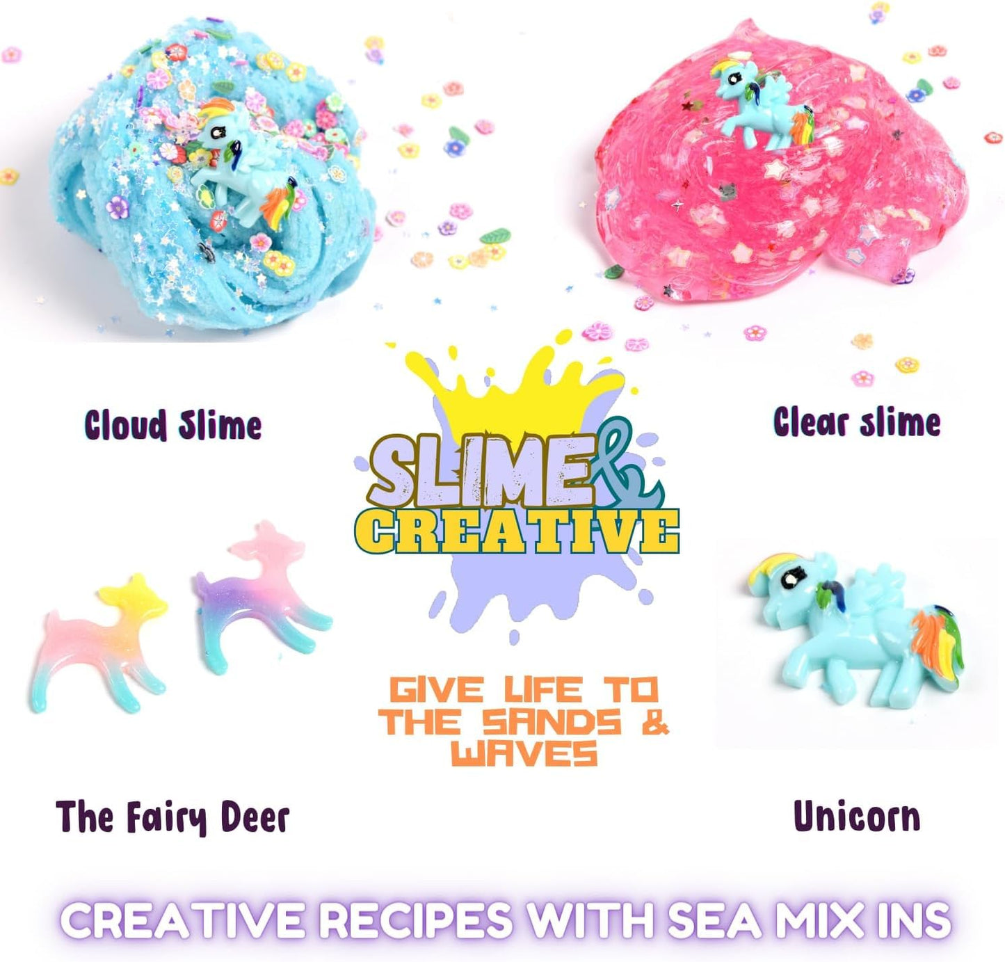 Toysbutty 2 Slime Pack Clear Crystal Slime & Cloud Slime Kit For Girls Boys, Create With Kids Fairy Tales Theme, Premade Slime M