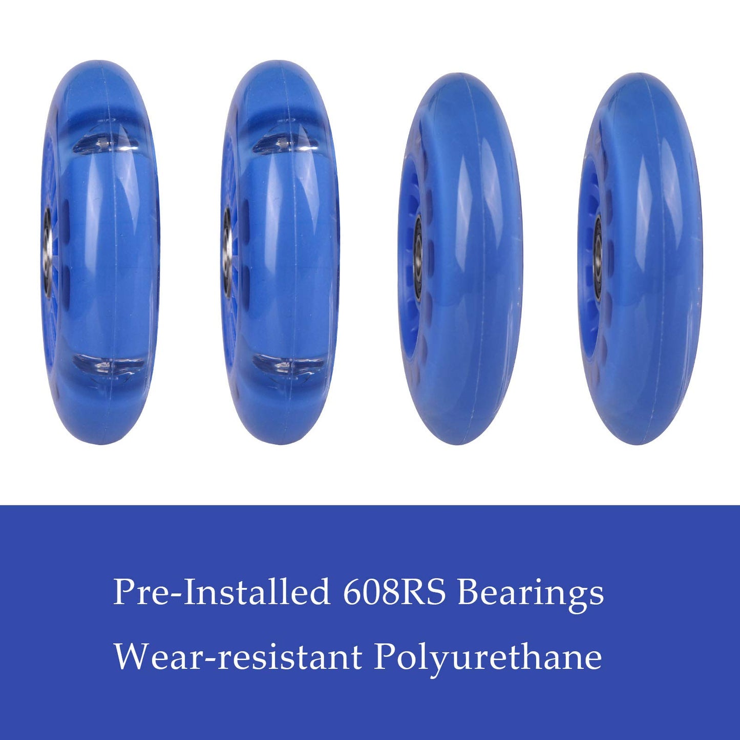 Wiggle Car Polyurethane Replacement Wheels Set Upgrade For Ride-On Toys (Dark Blue)