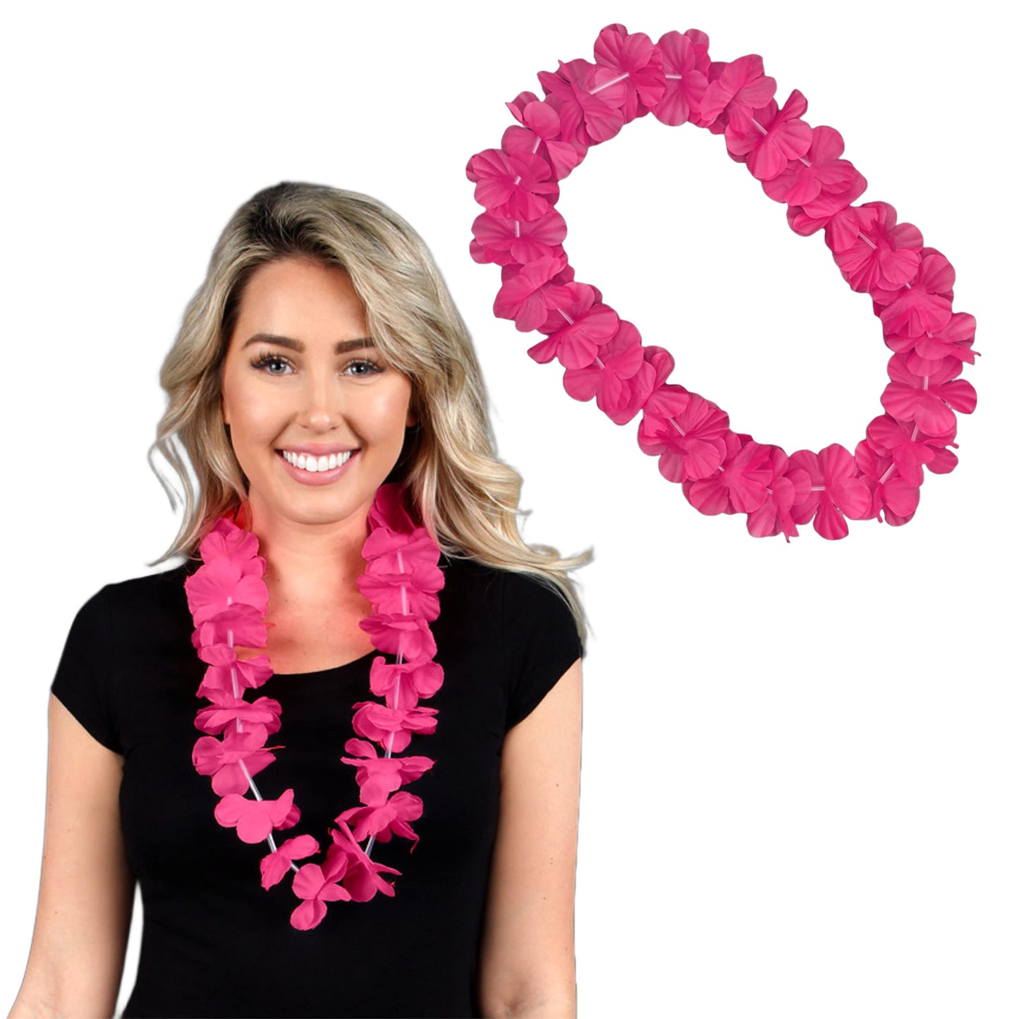 Blinkee Hawaiian Flower Lei Necklace Pink