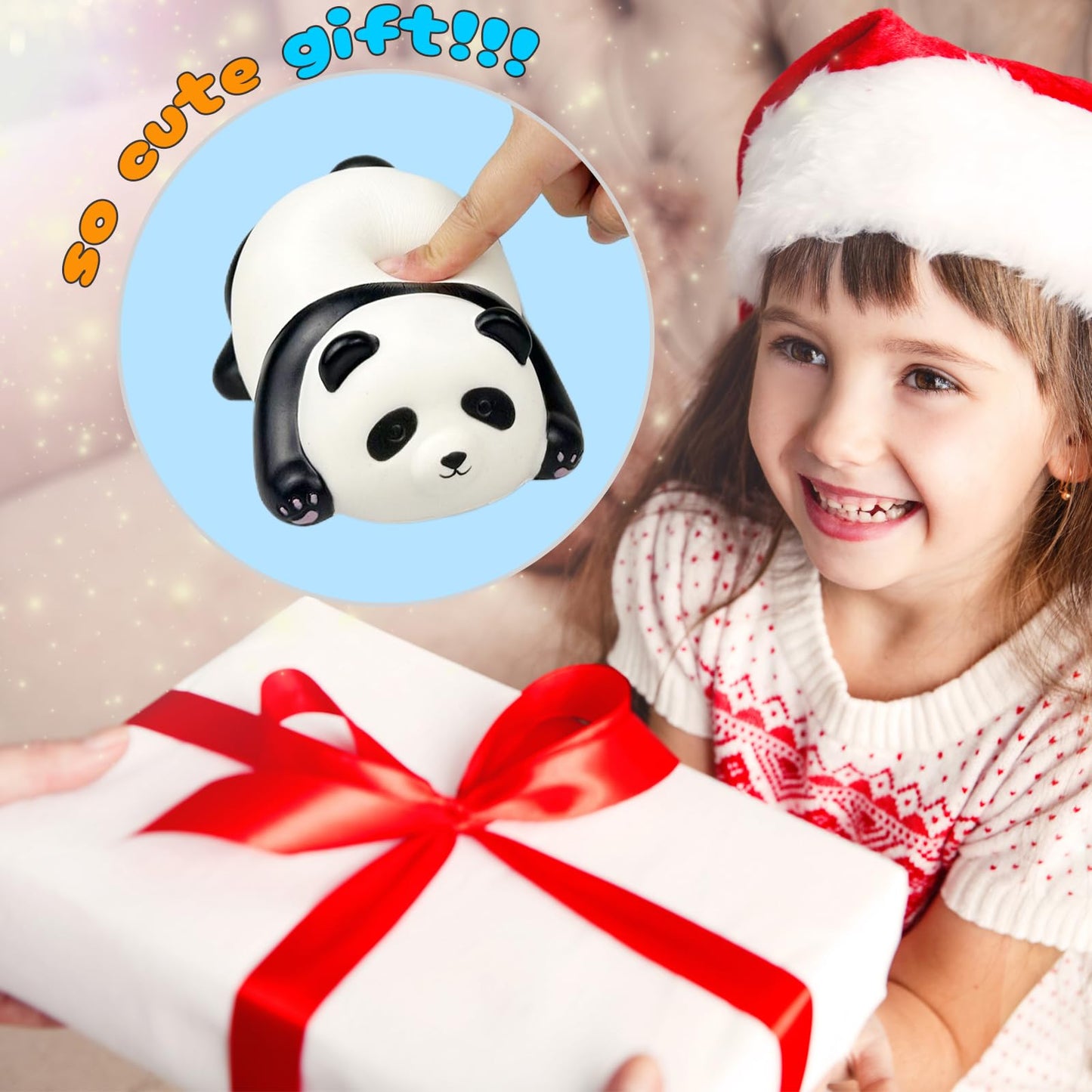 Funnysquee Cute Lying Panda Squishies Animal Toy Birthday Gift For Kids,Kawaii Stress Relief Squishie Toy (Lying Panda)