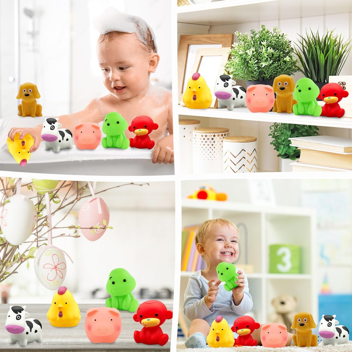 Mold Free Baby Bath Toys - No Hole Bath Toys For Kids Ages 1-3 | Floating Toys | Bathtub Tub Pool Water Table Toys | Toddler Infant Gifts | Baby Toys 6-12-18 Months | 1 2 3 Year Old Girl Boys Gifts