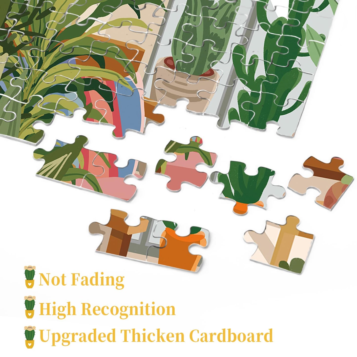 Colorful Plant Art Puzzle 1000 Piece For Adult, Houseplant Jungle 1000 Piece Puzzle Scculents, Flower Jigsaw Puzzles 1000 Pieces Painting