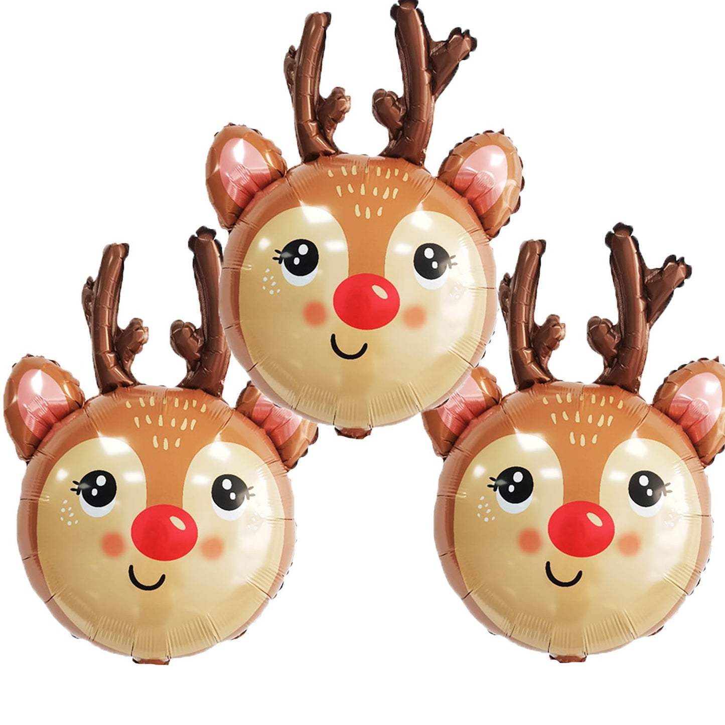 Hadckja Reindeer Balloons Christmas Balloons Reindeer Head Foil Balloons For Christmas-Themed Party Birthday Party Supplies Deco