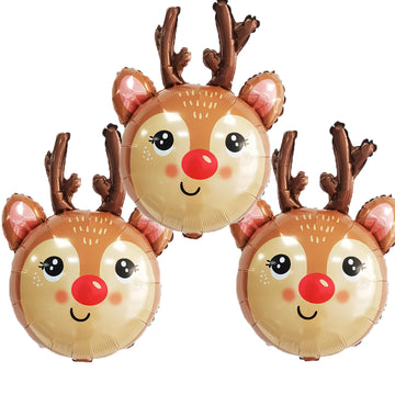 Hadckja Reindeer Balloons Christmas Balloons Reindeer Head Foil Balloons For Christmas-Themed Party Birthday Party Supplies Deco