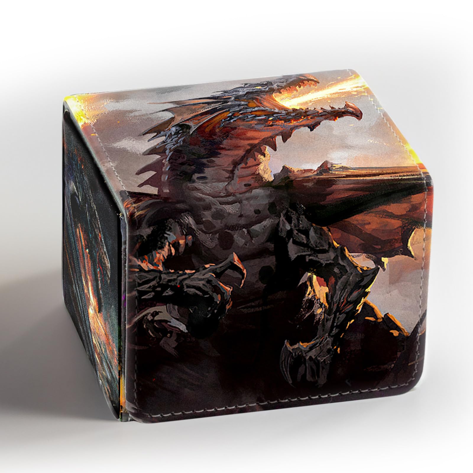 Sabermaster Card Deck Box Fits For Ygo Mtg,100+ Card Storage Box Trading Games Pu Leather Storage Premium Deck Case (Mtg Dragon) Sabermaster Card Deck Box Fits For Ygo Mtg,100+ Card Storage Box Trading Games Pu Leather Storage Premium Deck Case (Mtg Dragon)