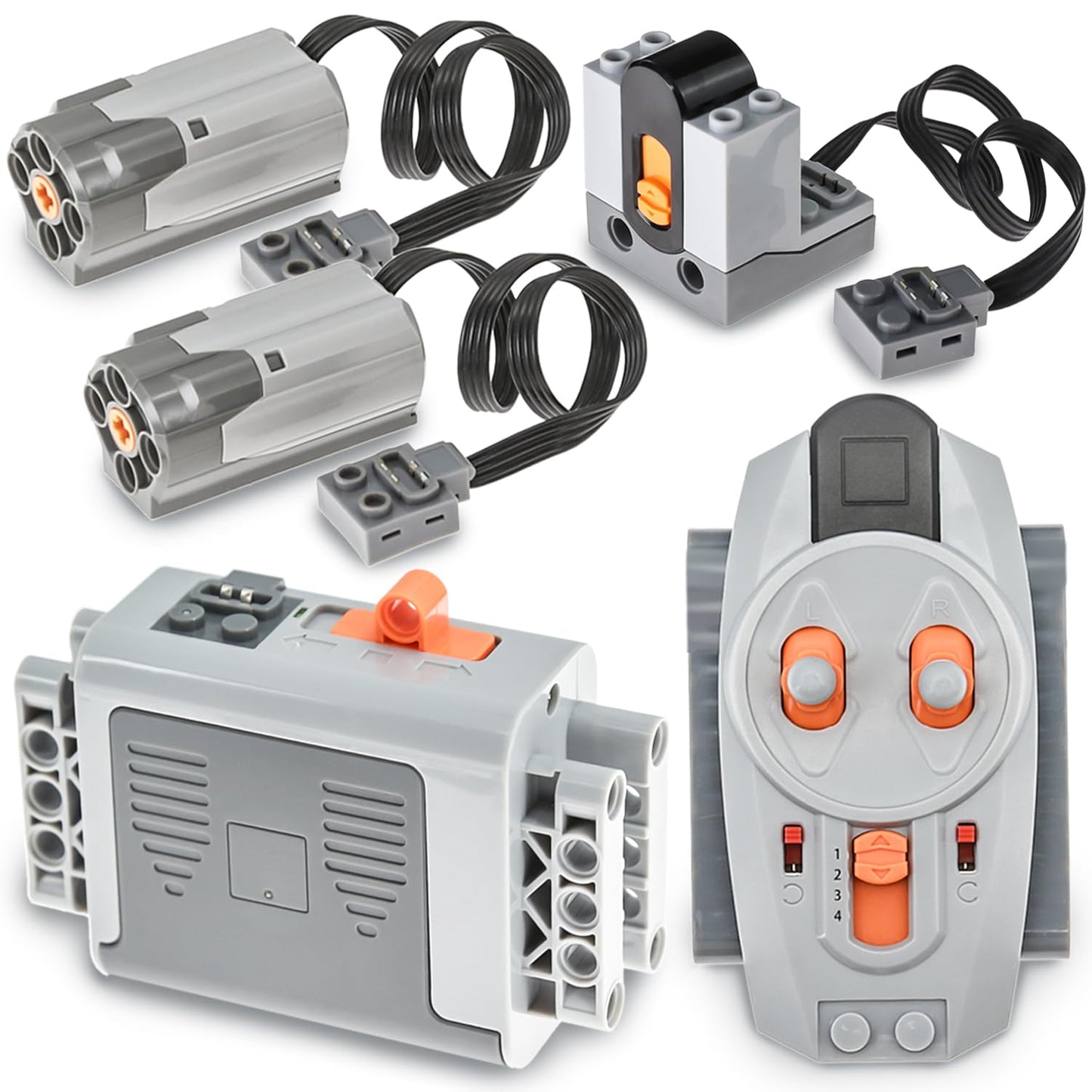 Cobers 5Pcs Power-Function Set Compatible With Major Brand Technic-Parts Motor-Set Ir Receiver Remote-Control Aa Battery Box